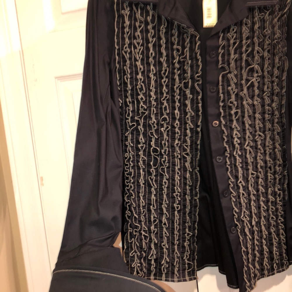 Max Studio Button Down Ruffle - image 4